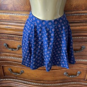 Elastic waist cotton skater skirt